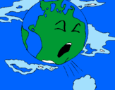 Desenho Terra doente pintado por samuel