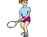 Desenho Rapariga tenista pintado por basquete