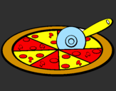 Desenho Pizza pintado por Maria Eduarda