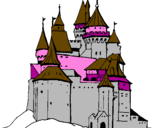 Desenho Castelo medieval pintado por silvanio