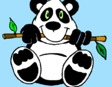 Desenho Urso panda pintado por Asterix