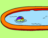 Desenho Bola na piscina pintado por clara