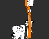 Desenho Dentes e escova de dentes pintado por Maria Eduarda