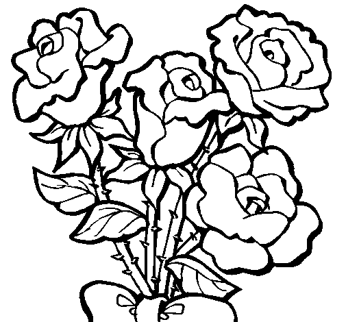 Desenho Ramo de rosas pintado por erika