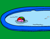 Desenho Bola na piscina pintado por pisina