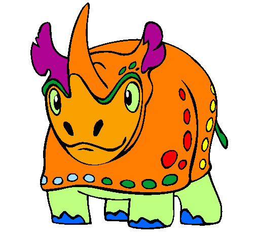 Desenho Rinoceronte pintado por BENJAMIM.