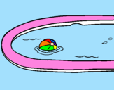 Desenho Bola na piscina pintado por ERIK CAUÊ