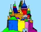 Desenho Castelo medieval pintado por c