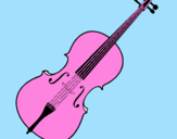 Desenho Violino pintado por rosa,isadora e márcio