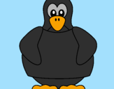 Desenho Pinguim pintado por larissa e lais