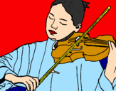 Desenho Violinista pintado por Alex