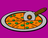 Desenho Pizza pintado por laura nobre