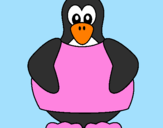 Desenho Pinguim pintado por Luana