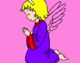 Desenho Anjo a orar pintado por JULLIA
