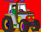 Desenho Tractor em funcionamento pintado por trator do Felipe