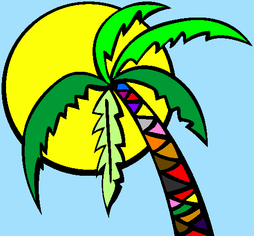 Desenho Verão pintado por coqueiro