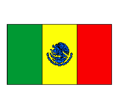 Desenho México pintado por bandeira de Portugal