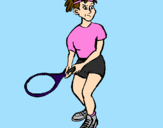 Desenho Rapariga tenista pintado por Flor
