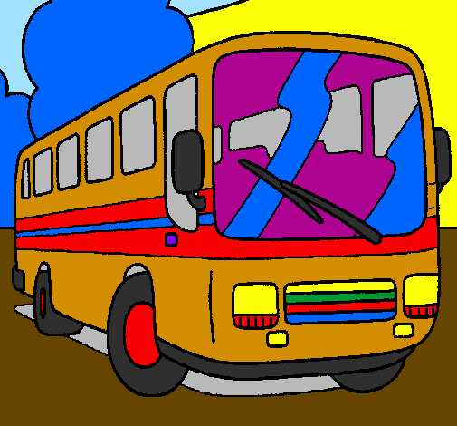 Desenho Autocarro pintado por onibus do Felipe