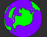 Desenho Planeta terra pintado por eduardo