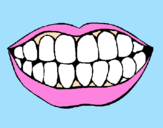 Desenho Boca e dentes pintado por rafaela