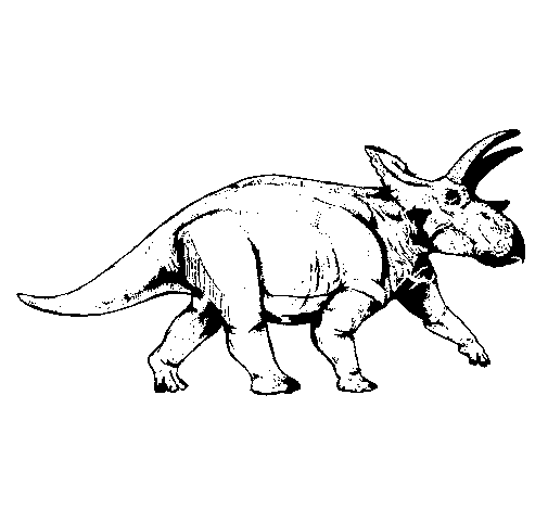 Desenho Tricerátopo pintado por onça