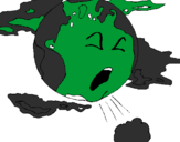 Desenho Terra doente pintado por eliana