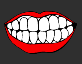 Desenho Boca e dentes pintado por carol