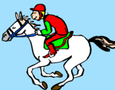 Desenho Corrida de cavalos pintado por juju
