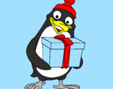 Desenho Pinguim pintado por ana  flavia