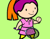 Desenho Rapariga tenista pintado por ISABELLE,4 ANOS