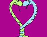 Desenho Serpentes apaixonadas pintado por Gustavo