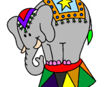 Desenho Elefante a actuar pintado por vivi