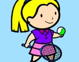 Desenho Rapariga tenista pintado por keyla bastos