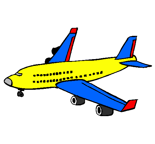 Desenho Avião de passageiros pintado por avião