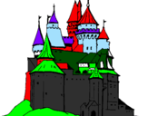 Desenho Castelo medieval pintado por Maria Eduarda