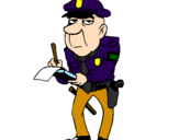 Desenho Polícia a passar multas pintado por PRF