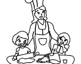 Desenho Cozinheiro mamã  pintado por ana
