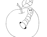 Desenho Maçã com lagarto pintado por rita