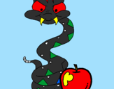 Desenho Serpente e maçã pintado por yan