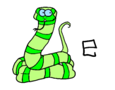 Desenho Serpente pintado por cobra