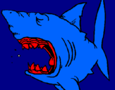Desenho Tubarão pintado por godzilla