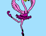 Desenho Avestruz em ballet pintado por keyla bastos