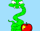 Desenho Serpente e maçã pintado por Valner