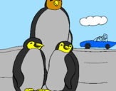 Desenho Familia pinguins pintado por yan