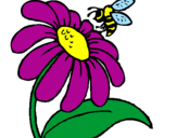Desenho Margarida com abelha pintado por Jessi