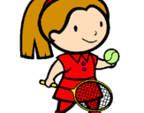 Desenho Rapariga tenista pintado por Moira.  p