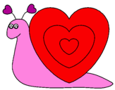 Desenho Caracol coração  pintado por monique de melo