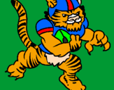 Desenho Jogador tigre pintado por skate