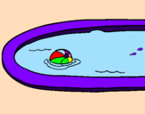 Desenho Bola na piscina pintado por juliana
